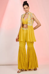 Traditional Flower Embroidery Suit for Festive Wear
